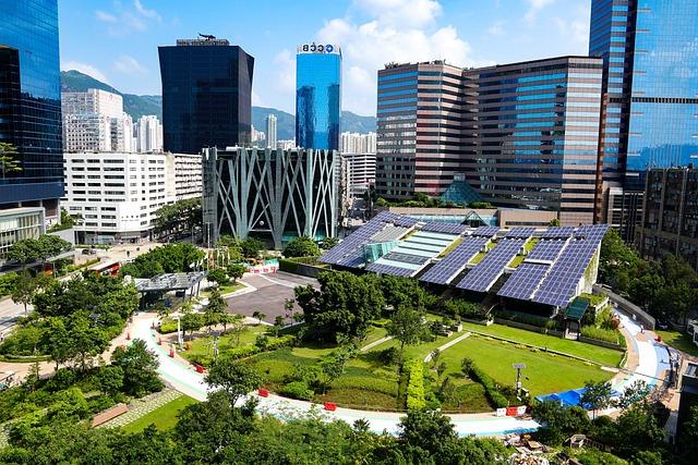 Solar Panels in the midst of impressive planned city